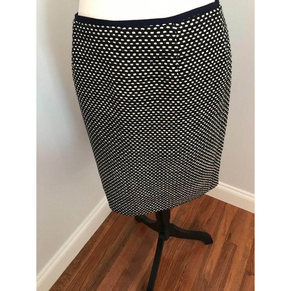 Tory Burch Black and White Midi Pencil Skirt